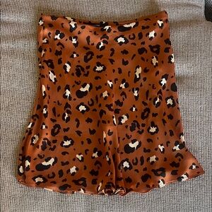 Urban Outfitters Brown Leopard Print High Waist Skirt